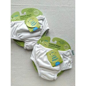 2 Lot I PLAY Reusable Swim Diaper 6M UPF 50 Pull Up Absorbent Sustainable Snaps